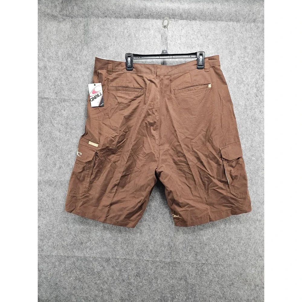 ONeill Mens Brown Cargo Shorts Size 40 NWT Embroidered Logo Surf Utility Style